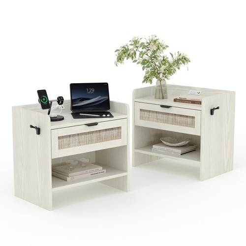 Pack rattan bedside tables - 2,