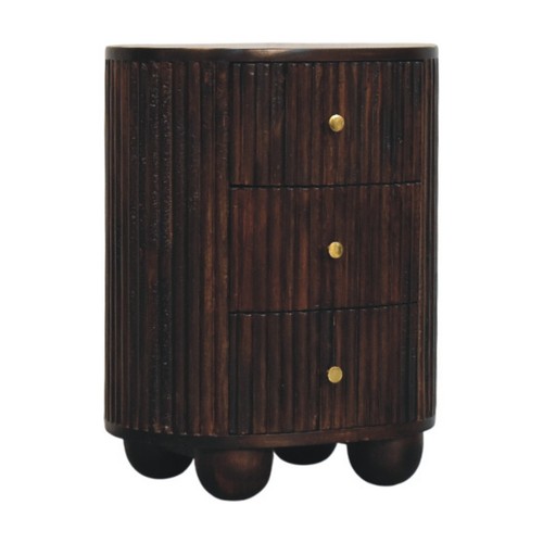 Curved fluted velvet mocha - fluted,
