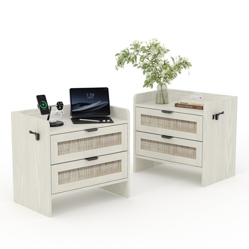 Set rattan nightstands w - rattan,