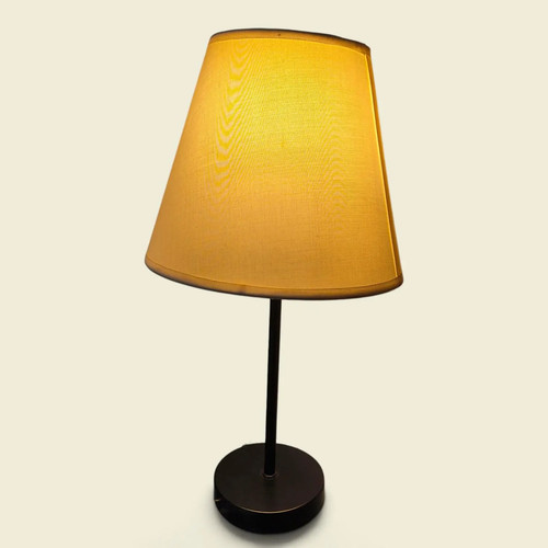 Modern black metal table lamp - black,