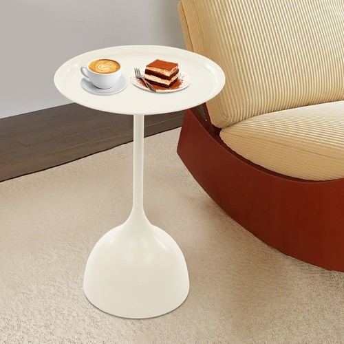 Modern round side - round, cream