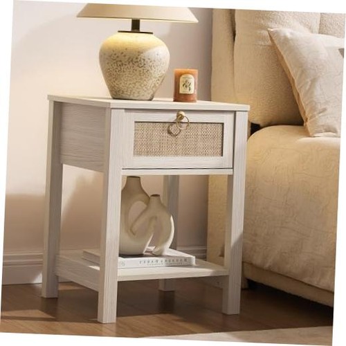 Boho bedside table white - table, 1