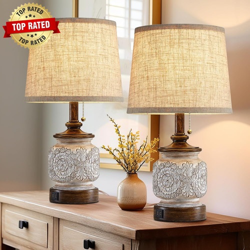 Farmhouse bedside table - 19.5",