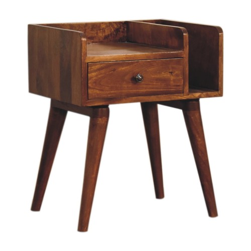 Solid wood bedside with drawer - wood,