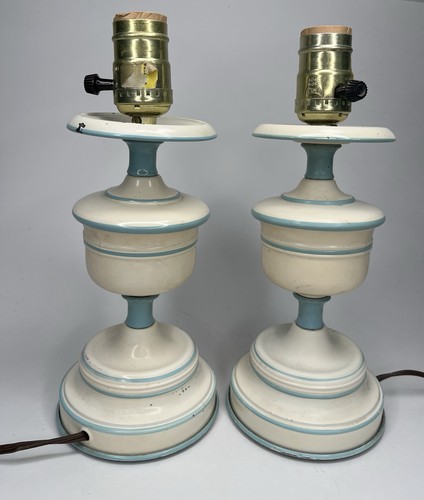 Vintage toleware metal bedside - metal,